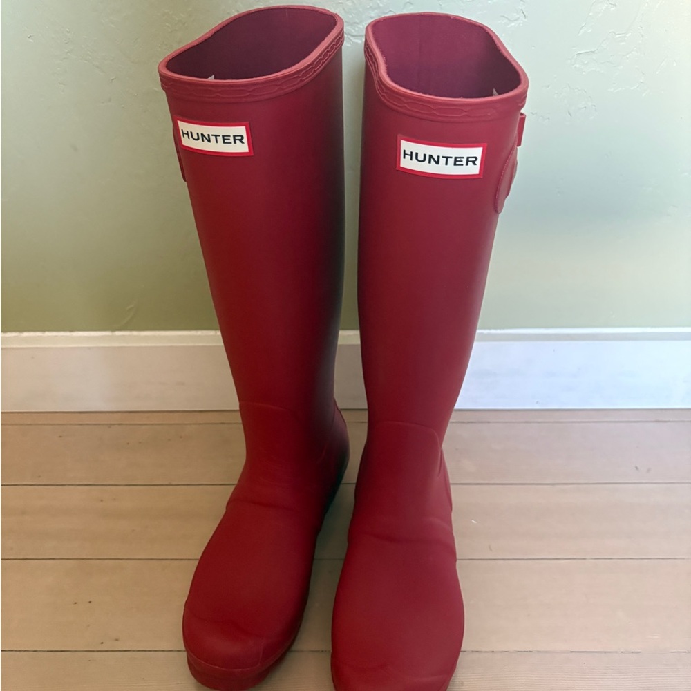 Hunter Red Tall Rain Boots